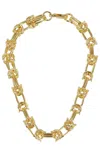 Federica Tosi Interlinked Gold-plated Brass Necklace With Knot Design In Gold