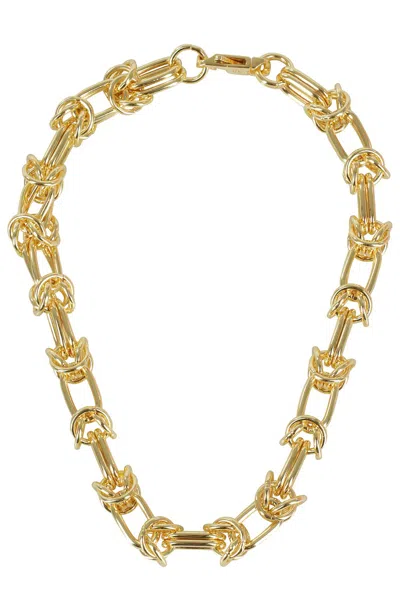 Federica Tosi Interlinked Gold-plated Brass Necklace With Knot Design