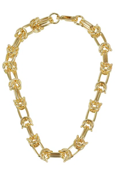 Federica Tosi Interlinked Gold-plated Brass Necklace With Knot Design