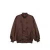 Federica Tosi Satin-finish Oversized Bomber Jacket In Brown