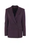 Federica Tosi Frescolana Double-breasted Jacket In Purple