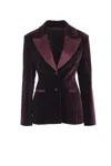 Federica Tosi Giacca Paralume Velluto Pontoglio Jackets Bordeaux In Purple