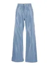 Federica Tosi Light Blue Five-pocket Jeans With All-over Sequins In Fabric Woman