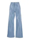 Federica Tosi Light Blue Five-pocket Jeans With All-over Sequins In Fabric Woman In Blue