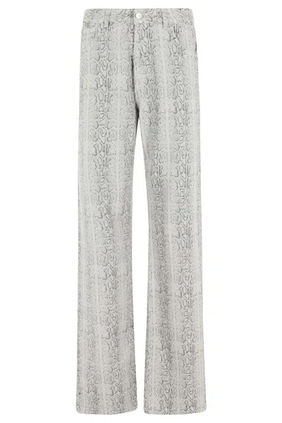 Federica Tosi Jeans In Denim Pitonato In Gray