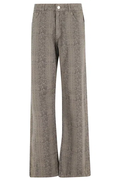 Federica Tosi Jeans In Denim Pitonato In Brown