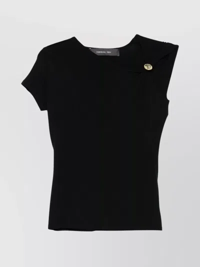 FEDERICA TOSI JEWEL DETAIL VISCOSE STRETCH TOP