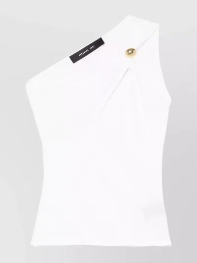 FEDERICA TOSI JEWEL EMBELLISHED ASYMMETRICAL NECKLINE TOP