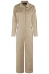 Federica Tosi Kaki Jumpsuit With Classic Collar