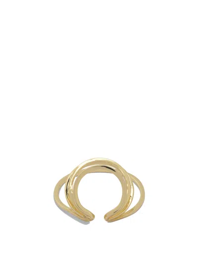 Federica Tosi Curved Open Design Polished Earrings In Gold