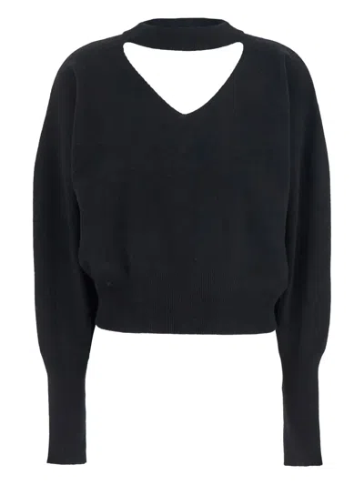 FEDERICA TOSI KEYHOLE-NECKLINE WOOL-CASHMERE BLEND SWEATER