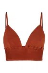 Federica Tosi Triangle-cup Shirred Cropped Top