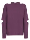 Federica Tosi Cut-out Crewneck Sweater In Purple