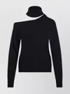 Federica Tosi Maglia Scollata Misto Cashmere Con Collo Staccato In Black