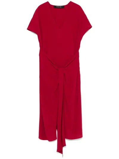 Federica Tosi Knot-detail Midi Dress In レッド