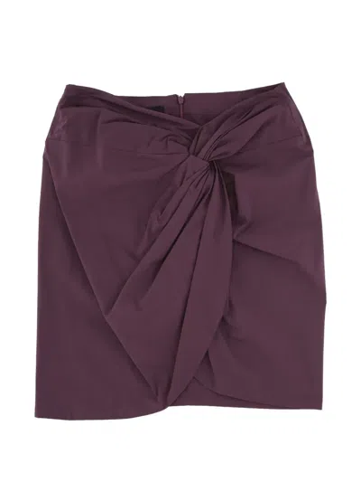 Federica Tosi Knotted Mini Skirt In Brown