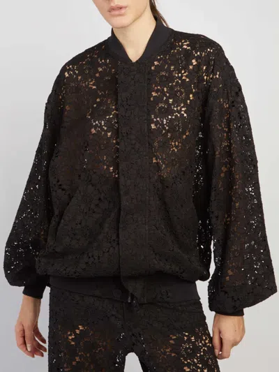 Federica Tosi Lace Bomber Jacket In Black