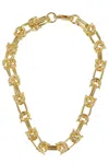 Federica Tosi Interlinked Gold-plated Brass Necklace With Knot Design In Gold