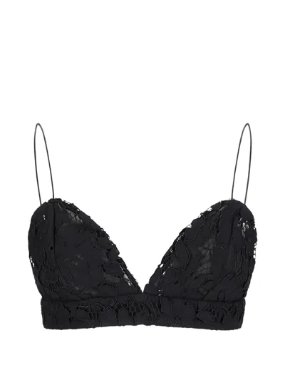 Federica Tosi Lace Crop Top In Black