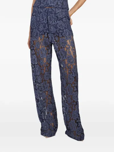Federica Tosi Lace Five-pocket Trousers In Blue