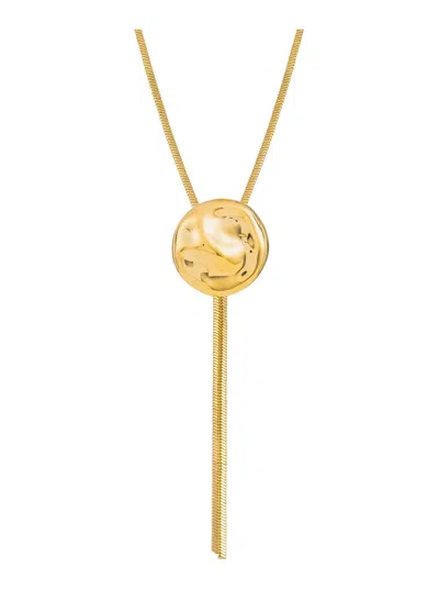 Federica Tosi Lace Mindy Metallic Necklace With Sphere Charm And Pendant Design In Gold Plated Bronze Woman
