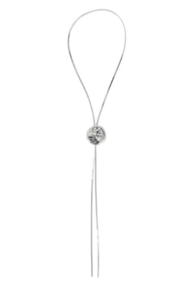 Federica Tosi Hammered-effect Lariat Necklace In Metallic