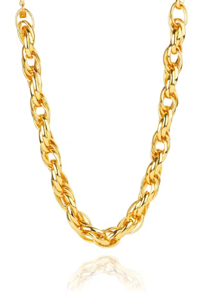 Federica Tosi Lace Rose Chain Necklace In Gold