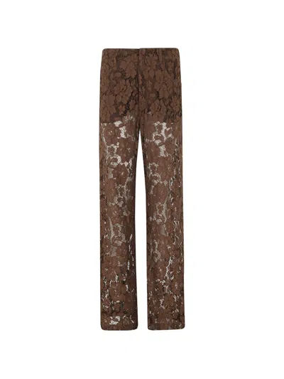 Federica Tosi Lace Trousers In Brown