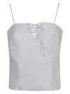 Federica Tosi Lace-up Top In Bianco