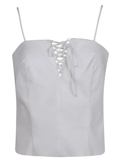 Federica Tosi Lace-up Top In Bianco