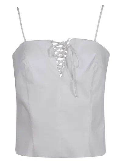Federica Tosi Lace-up Top In White