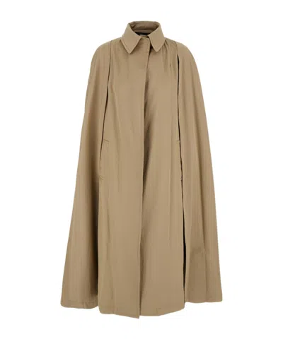 FEDERICA TOSI FEDERICA TOSI CAPE WITH COLLAR AND HIDDEN CLOSURE