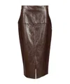 Federica Tosi Gonna Longuette Pelle Metallo Skirts Brown In Brown