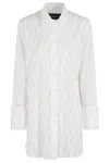 Federica Tosi Embroidered Fringe White Shirt With Leaf Motif In White