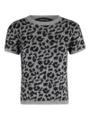 Federica Tosi Spotted Pattern Short-sleeve Crew Neck Sweater In Animal Print