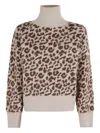 Federica Tosi Leopard-print High-neck Sweater In Brown