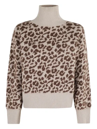 FEDERICA TOSI LEOPARD-PRINT HIGH-NECK SWEATER