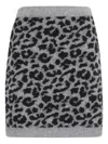 Federica Tosi Spotted Knit Mini Skirt With Ribbed Hemline In Gray