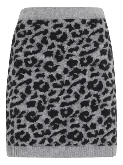 FEDERICA TOSI LEOPARD-PRINT KNIT MINI SKIRT