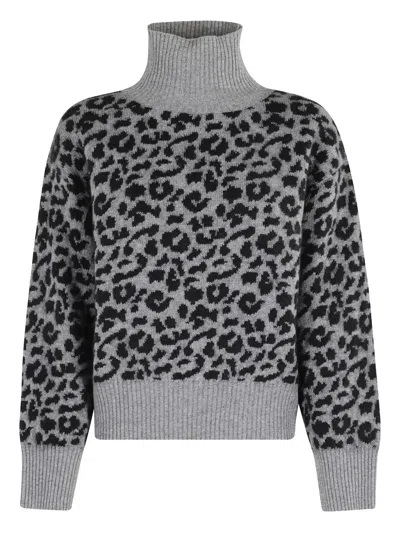 FEDERICA TOSI LEOPARD-PRINT TURTLENECK SWEATER