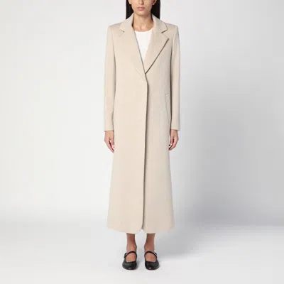 FEDERICA TOSI FEDERICA TOSI LIGHT BEIGE WOOL AND CASHMERE SINGLE-BREASTED COAT