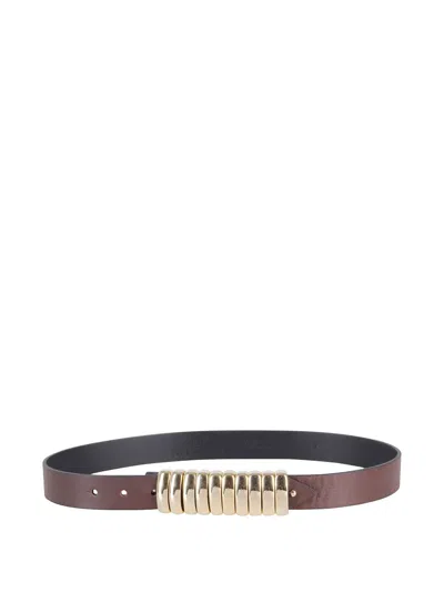Federica Tosi Link-embellished Belt In Brown