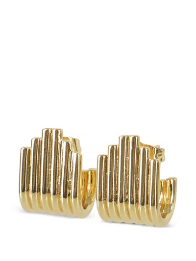 Federica Tosi Lobo Lea Ribbed Earrings In White
