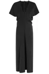 Federica Tosi V-neck Short-sleeve Midi Dress In Black