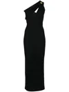 Federica Tosi Black Long Dress With Jewel Detail On The Front