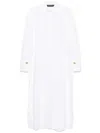 Federica Tosi Open Sleeve Shirt Dress In Canvas In White