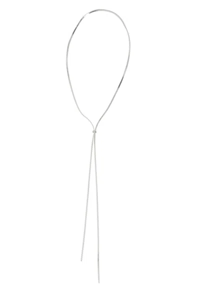 Federica Tosi Long Silver-plated Bronze Necklace With Adjustable Knot Detail
