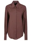 Federica Tosi Brown Cotton Canvas Oversized Shirt In Moka