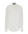 Federica Tosi White Shirt With Pointed Collar And Metallic Details On The Cuffs In Fabric Woman In White