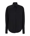 Federica Tosi Black Shirt With Pointed Collar And Metallic Details On The Cuffs In Black
